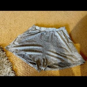 Grey comfy pajama shorts with pockets